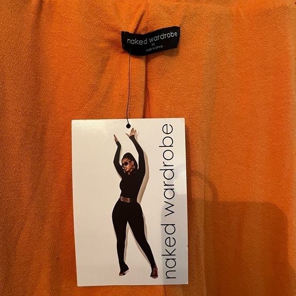 Naked Wardrobe Get Ribbed Snatched Joggers Sz XS Orange NW-2565 New - Picture 9 of 9